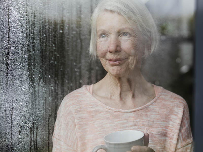 Senior lady at home.